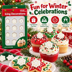 Oasis Supply Christmas Snowflake Edible Icing Decorations – 15 Count – White Winter Cake & Cupcake Toppers for Cookies, Cakes, Cupcakes & Holiday Desserts - Image 5