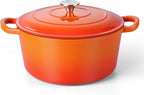 TeamFar Enameled Cast Iron Dutch Oven, 6QT Nonstick Dutch Oven Pot by TeamFar