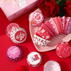SANNIX 450pcs Valentine's Day Cupcake Liners, Red Pink Love Baking Cups Cupcake Wrappers Paper Wraps Muffin Liners for Valentines Day Wedding Birthday Party Candy Cake Decorations Supplies - Image 3
