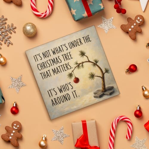 Christmas Tree Home Decor, Inspirational Quotes Christmas Wooden Sign - Image 4