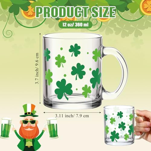 Maxcheck 6 Pack 12 oz St. Patrick's Day Shamrock Coffee Mugs - Image 4
