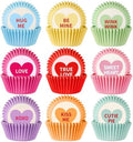 SANNIX 450Pcs Valentine's Day Cupcake Liners, Heart Candy Love XOXO Baking Cups Cupcake Wrappers Paper Wraps Muffin Liners for Valentines Day Wedding Birthday Party Candy Cake Decorations Supplies by SANNIX