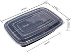 50-Pack Food Prep Containers, 1000ML/ 34 OZ Microwavable Food Storage Containers - Image 3
