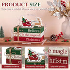 4 Pcs Christmas Table Decorations Reindeer Sleigh Wood Book Signs - Image 5