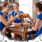Tioncy 4 Pcs 12 oz Volleyball Glass Mugs with Handles, Team Gifts - Image 3