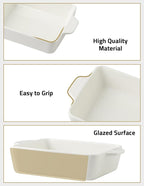 Sweejar Ceramic Bakeware Set, Rectangular Baking Dish - Image 5