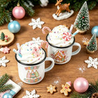 2 PCS Pastel Christmas Tiered Tray Mug Decor Set with Faux Whipped - Image 5