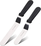 Angled Icing Spatula, Stainless Steel Offset Spatula, Cake Spatula Set of 2 by PUCKWAY