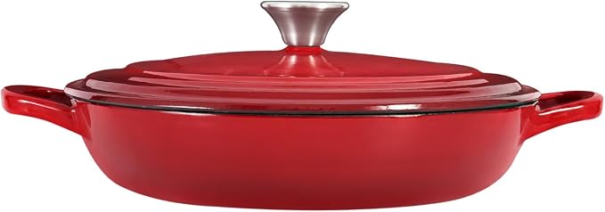Flavehc Braiser Enameled Cast Iron Braiser 3 qt Braiser Pan - Image 9
