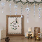 Crystal Christmas Tree Ornaments, Blue Acrylic Snowflake & Icicle, 18pcs - Image 5