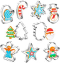 Christmas Cookie Cutters Set of 9 Pieces, Wmtidene Cookie Cutters Shapes for Winter Holiday, Metal includes Christmas Tree,Snowflake,Gingerbread Men,Angel,Star,Mitten,Candy Cane,Snowman by Wmtidene
