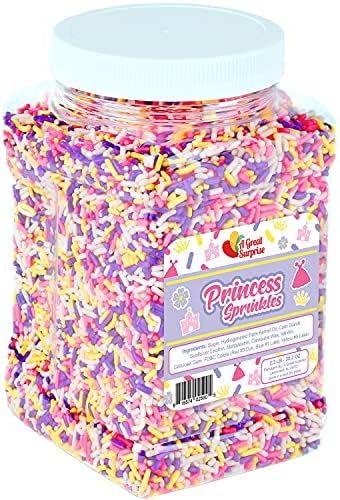 Princess Sprinkles Bulk - 2.2 LB - Bulk Princess Toppings - Sprinkles - BULK Jimmies by AGreatSurprise