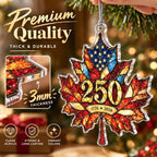 USA 250th Anniversary Ornament - Patriotic Maple Leaf Ornament 1776-2026 - America 250 Christmas Decor - Historic Keepsake - Gift for Patriots - Image 5