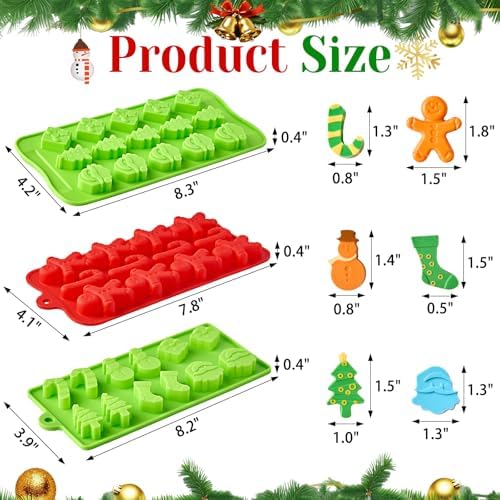 Christmas Chocolate Silicone Molds, 6 PCS - Image 2