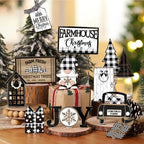 Funnymoom 17 Pcs Christmas Tiered Tray Decor Set Winter Tiered Tray Decor - Image 2