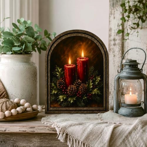 Christmas Candle Arched Table Sign, Rustic Farmhouse Holiday Decor - Image 6