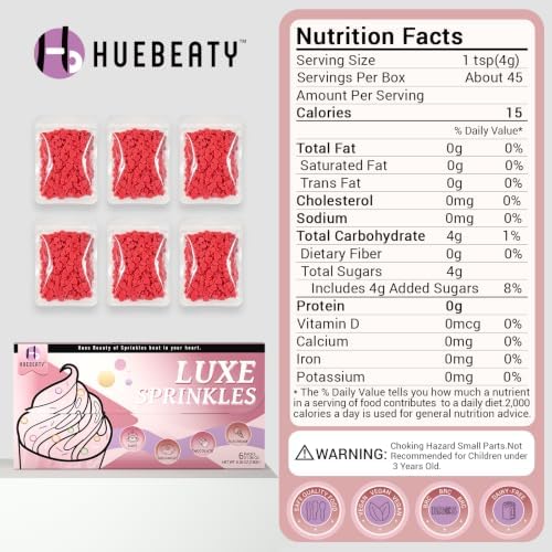 Red Heart Sprinkles for Christmas Cookies & Valentine's Day Baking, 180g - Image 2