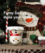 LIBWYS 4pcs Snowman Christmas Mugs, 13 oz Double Walled Coffee Mugs with Snowflake Lid, Heat Resistant mugs set for Hot Cocoa and Latte, Christmas Gift for Family, Friend - Image 7
