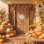 Thanksgiving Decorations - Hello Fall Wooden Wreaths for Front Door - Image 5