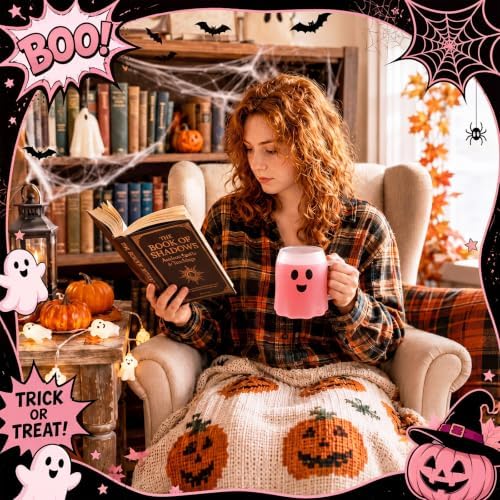 Didaey 4 Pcs Halloween Boo Ghost Coffee Mugs Clear Novelty Spooky Cups - Image 3