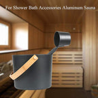 Sauna Bucket and Ladle Set, 1.85 Gallons Large Aluminum Sauna Bucket - Image 2