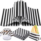 Marspark 100 Sheet Black and White Striped Wax Paper for Food 12 x 12 Inch by Marspark