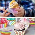 SANNIX 450pcs Rainbow Cupcake Liners, Colorful Baking Cups Cupcake Wrappers - Image 4