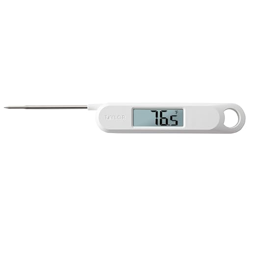 Taylor Folding Stem Display Food Instant Read Digital Thermometer, 0.7 Inch LCD by Taylor