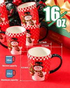 HASENSE Christmas Coffee Mugs Set of 6, 16oz Cups with Snowman Pattern - Image 2
