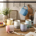 HASENSE Ceramic Coffee Mugs Set of 6, 16oz Coffee Cups with Handle - Image 5