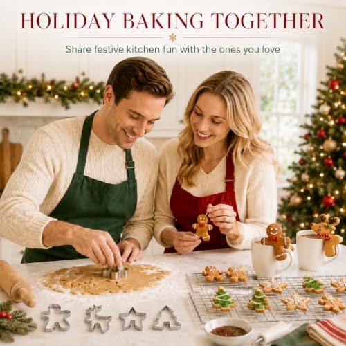 Crethinkaty 4 Pcs Christmas Stainless Steel Hanging Cup Cookie Cutter Over the Edge Mug Rim Biscuit Mould DIY Cake Decoration - Image 7