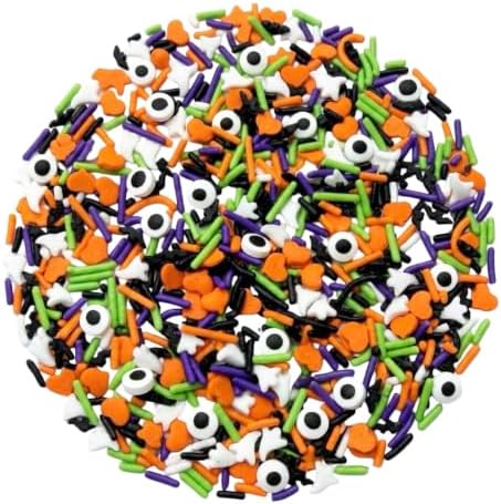 Manvscakes Sprinkles- Edible Cake and Cupcake Sprinkles with Assorted Shapes and Sizes for Parties, Metallic Sprinkle Mix for Cookies, Ice Cream, Cake and Cupcake Decorating, 4 oz (Halloween Party) - Image 5
