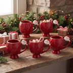 Layhit 6 Pcs Christmas Coffee Mug Set 12 oz Red Sweater Ceramic Mugs - Image 6