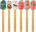 Patelai 6 Pieces Christmas Silicone Spatula Set Wooden Handle,Chic Style by Patelai