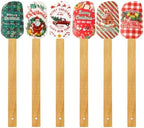 Patelai 6 Pieces Christmas Silicone Spatula Set Wooden Handle,Chic Style by Patelai