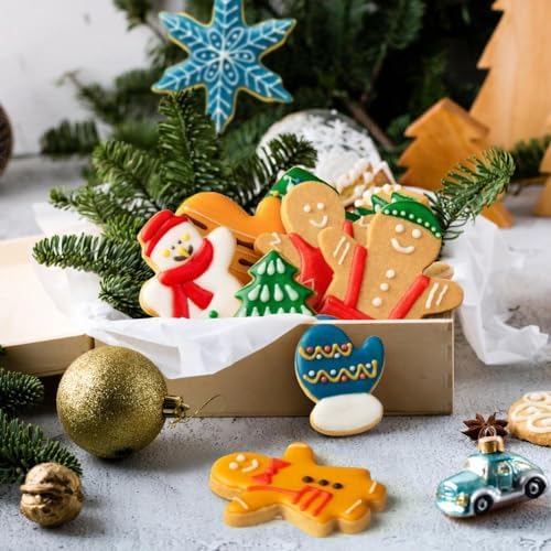 BYkooc Christmas Cookie Cutter Set,18 Piece Stainless Steel Winter Christmas Cookie Cutters Shapes for Baking - Christmas Tree,Snowflake,Snowman,Gingerbread Man,Gingerbread Girl,Mitten, Silver - Image 7