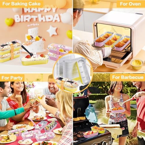 120Pack Mini Loaf Pans with Lids, 6.8oz Aluminum Mini Cake Pan Gold - Image 6