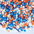 Edible Blue Orange Sprinkles for Cake Decorating,130g White Stars Pearls and Jimmies Mix,Round Sugar Confettis Sprinkle,Cupcake,Cookies,Donut,Basketball Soccer Sports Themed Holiday Dessert Toppings,Birthday Celebration Supplies by Sugarzy