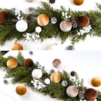 Gold Velvet Christmas Tree Ornaments - 15pcs Shatterproof Christmas Balls for Xmas Trees Decorations - Multicolor Brown Gold Neutral Beige, 80mm 3.15inch - Image 3