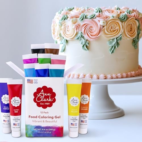 Ann Clark Professional-Grade Gel Food Coloring Made in USA .7 oz, 12-pack - Image 4