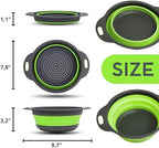 Green Round Silicone Collapsible Colander – Silicone Round Small Kitchen - Image 2