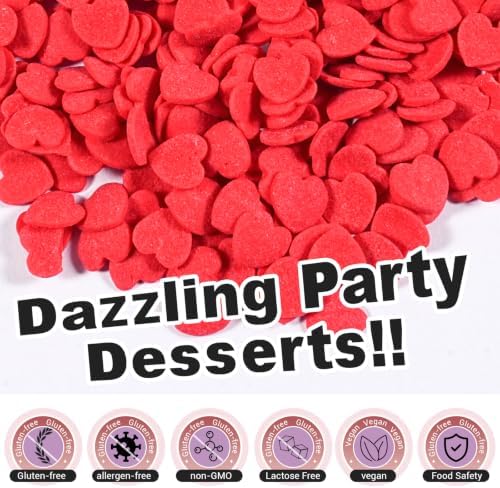 Red Heart Sprinkles for Christmas Cookies & Valentine's Day Baking, 180g - Image 4