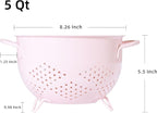 Metal Colander 5 Quart Powder Coated Self-draining Metal Strainer - Image 2