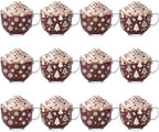 Patelai Glass Christmas Coffee Mugs 14 oz Snowflake Tree, 12 Pcs, Winter by Patelai
