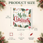 Merry Christmas Wood Box Sign, Colorful Holiday Decor for Tabletop Shelf - Image 3