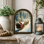 Santa Sleigh Forest Arched Table Sign, Rustic Christmas Decor - Image 6