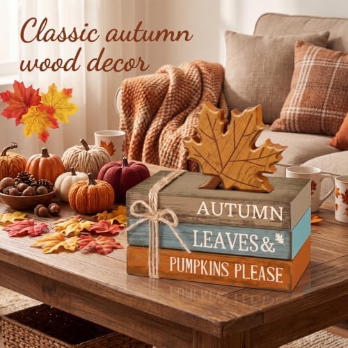 4 Pcs Thanksgiving Autumn Decorations for Home, Maple Leaf Sign - Image 2