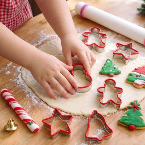 12Pcs Christmas Cookie Cutters Variety Pack, Metal Holiday Cookie Cutters - Image 6