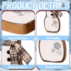 Suzile 3 Pcs Christmas Snowman Decoration Rustic Wooden Winter Indoor Decor - Image 4