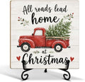 All Roads Lead Home at Christmas Wooden Sign with Support Stand by ZEDEV